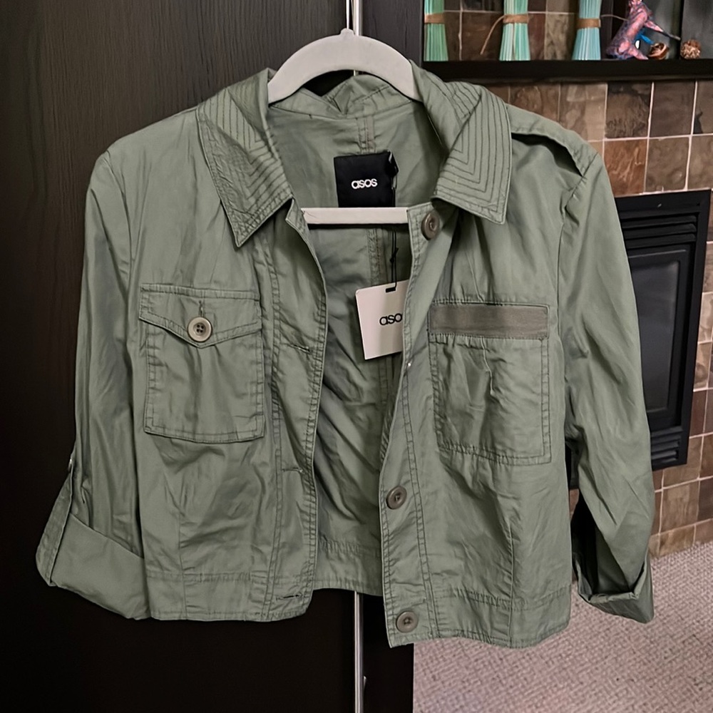 ASOS Cropped Green Utility Jacket